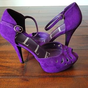 Purple Elle peeptoe heels